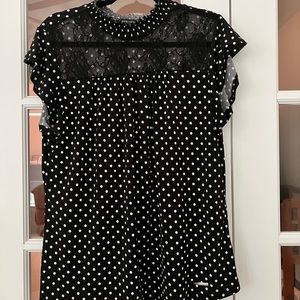 Adrienne Vittadni black polka dot blouse